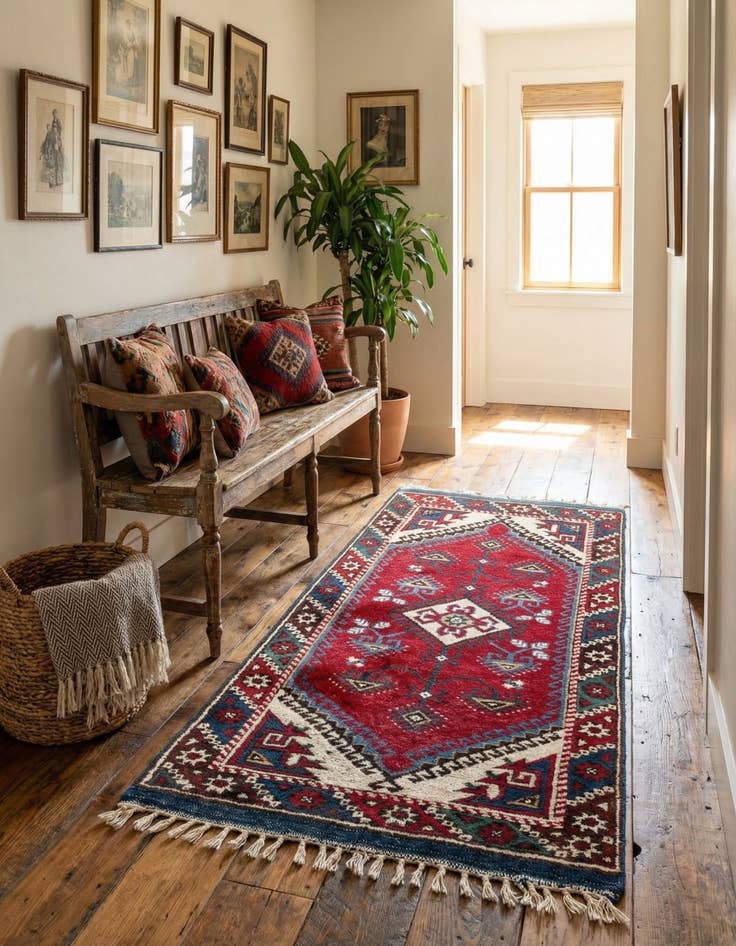 Detail image of  2' 5 x 4'  Hand Knotted Anatolian Wool Runner Rug
