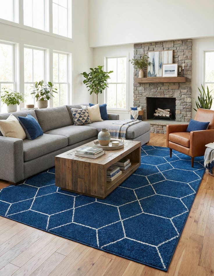 Detail image of  10' x 14' Lattice Frieze Rug