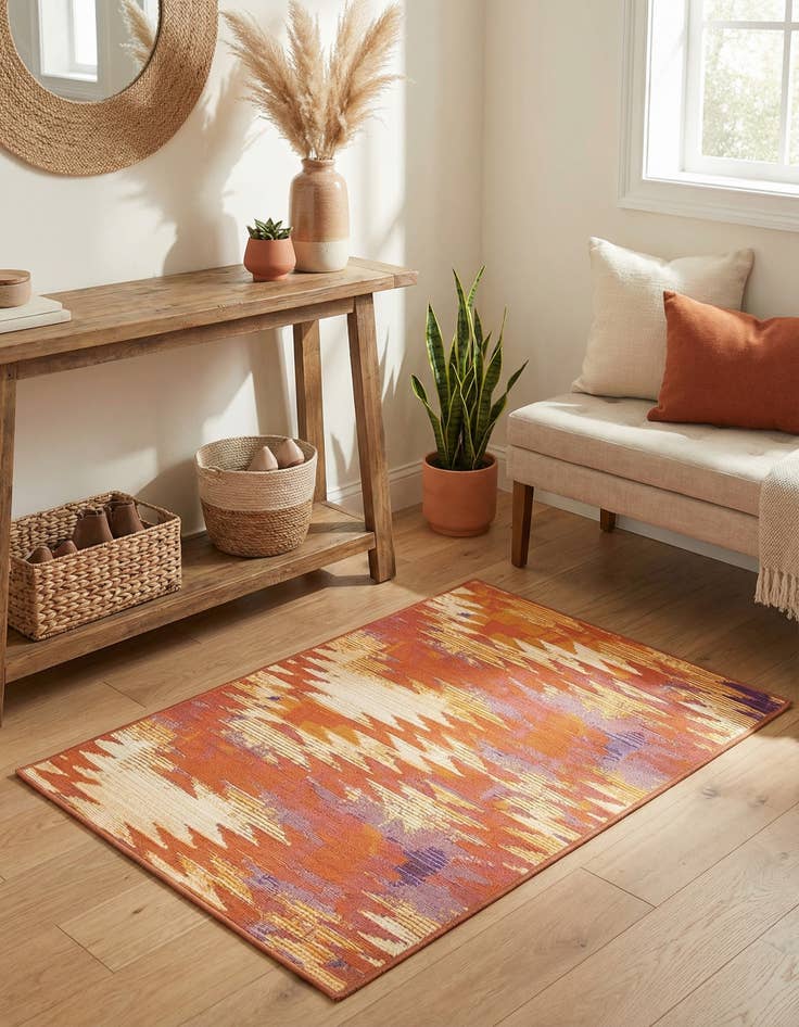 Detail image of 2' 2 x 3'  Washable Modern Indoor / Outdoor Rug
