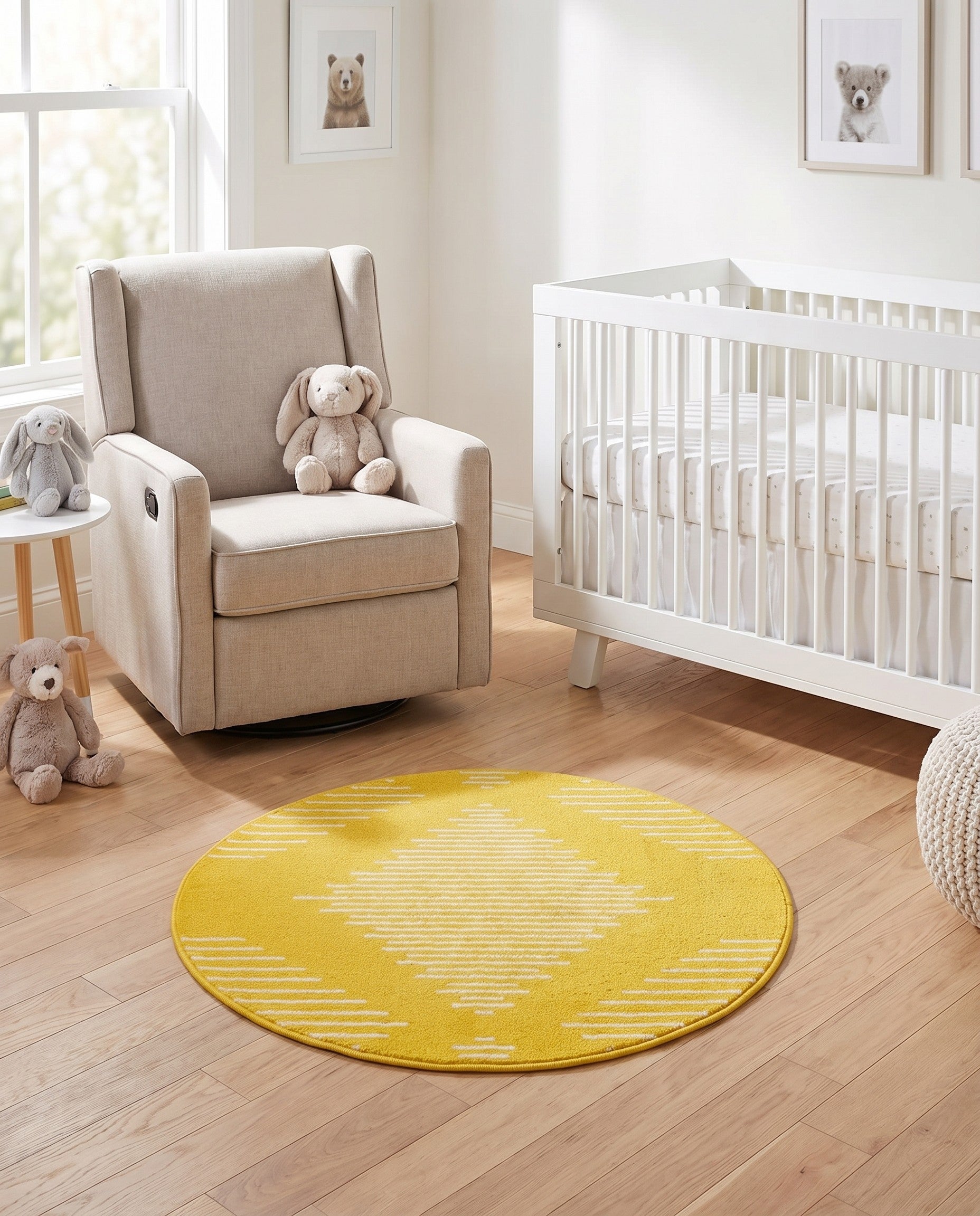 Yellow Kai Round Rug