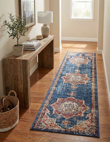 Dark Blue Eden Runner Rug