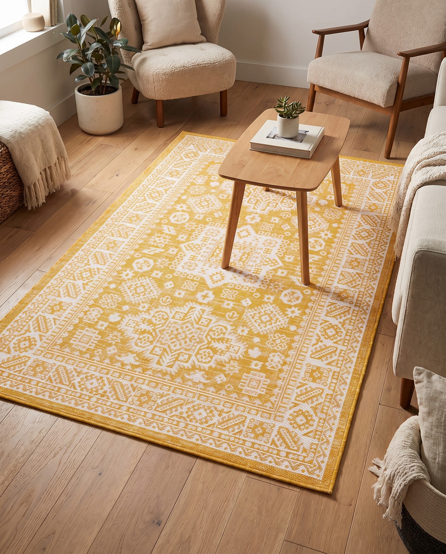 4' x 6' Easy-Clean Aztec Indoor / Outdoor Rug