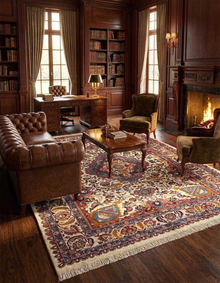 Detail image of 7' 10 x 10' 10 Kerman Wool Rug