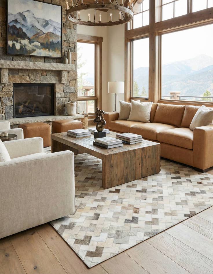 Detail image of 6' x 9' 1 Cowhide Stocks Rug