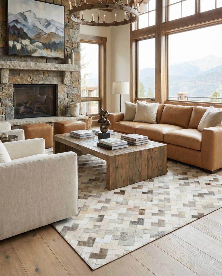 Detail image of 6' x 9' 1 Cowhide Stocks Rug
