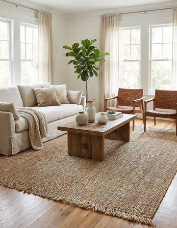 9' x 12' Hand Woven Chunky Jute Rug