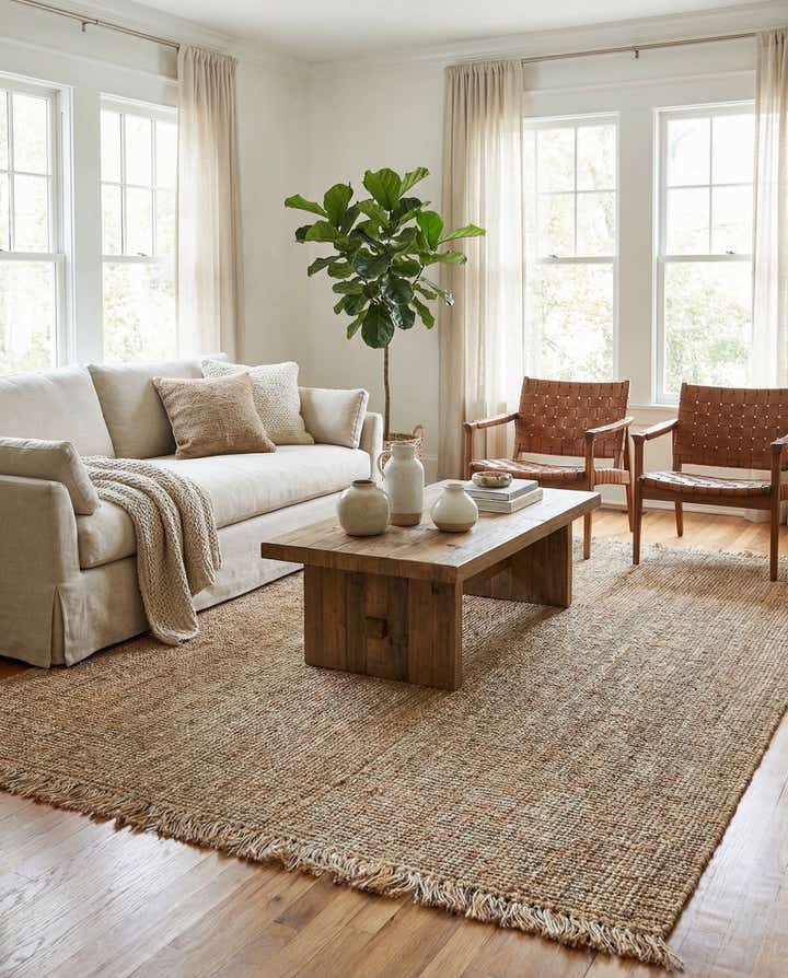 9' x 12' Hand Woven Chunky Jute Rug