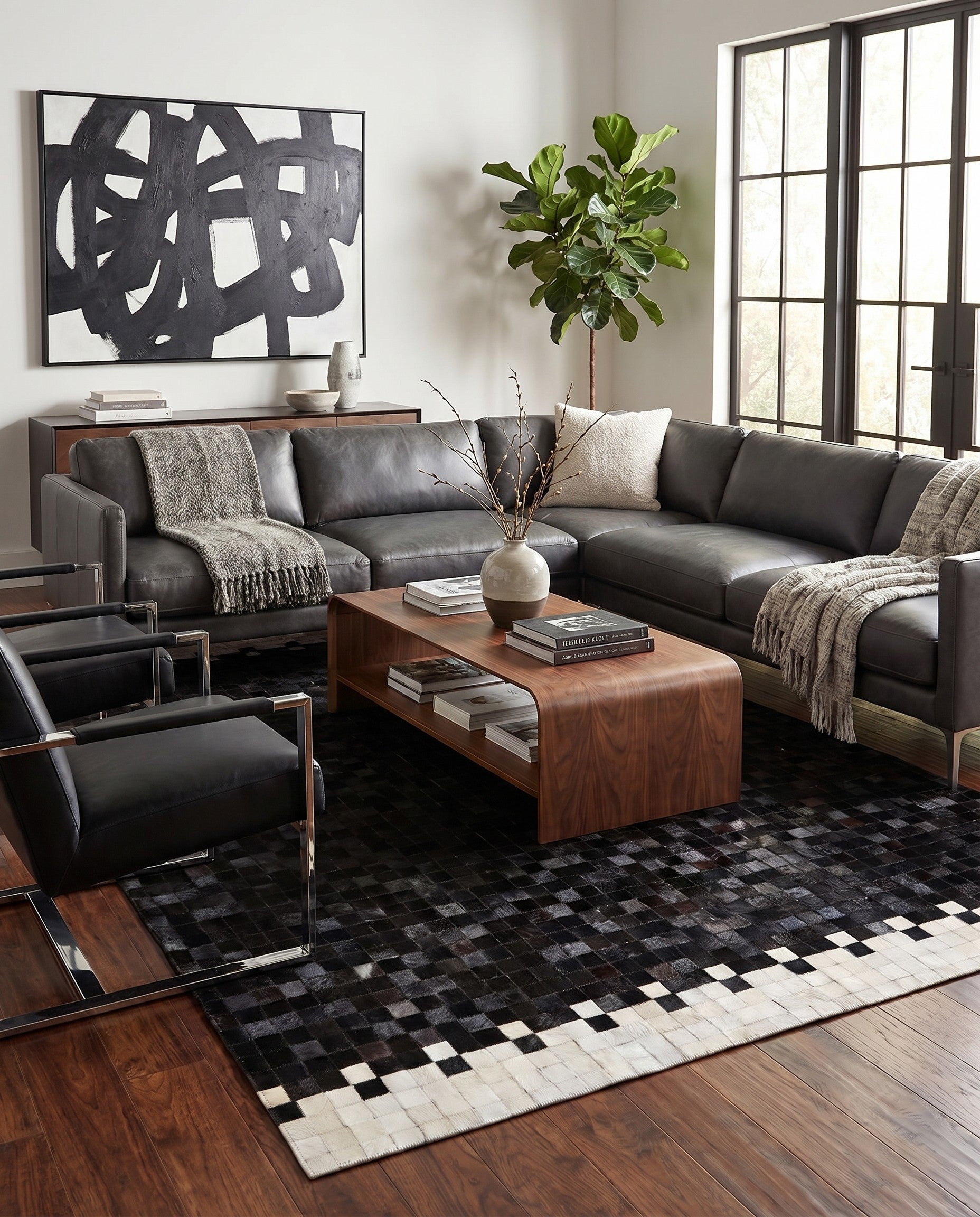 5' x 7' 11 Cowhide Stocks Rug