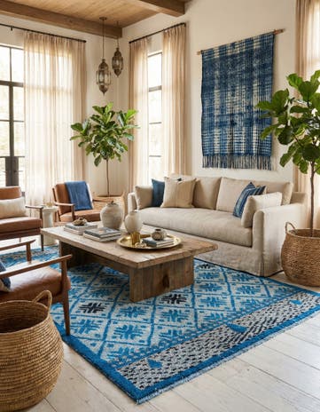 5' 7 x 8' 1 Hand Knotted Darya Wool Rug