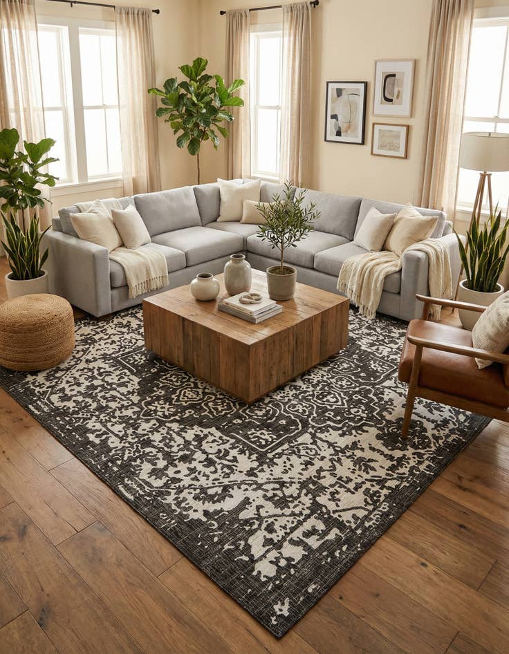 Detail image of 10' 8 x 10' 8  Washable Jill Zarin Dubai Indoor / Outdoor Square Rug