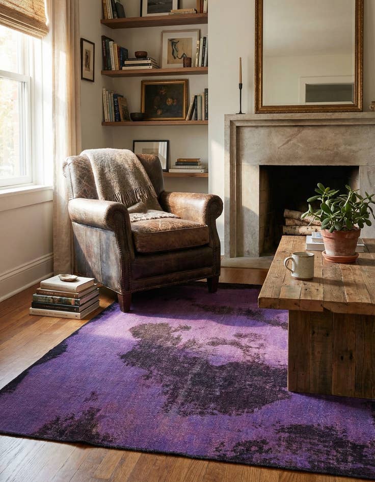 Detail image of 4' 3 x 6' 3  Hand Knotted Ultra Vintage Persian Wool Rug