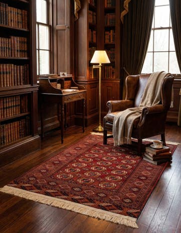 3' 11 x 5' 9 Hand Knotted Bokhara Wool Rug