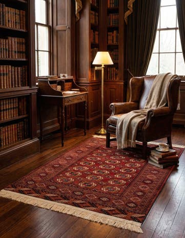 3' 11 x 5' 9 Hand Knotted Bokhara Wool Rug