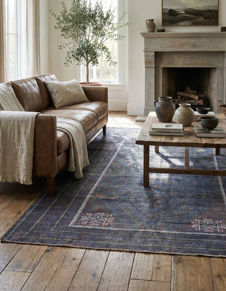 Detail image of 4' 2 x 7' 6  Hand Knotted Ultra Vintage Persian Wool Rug