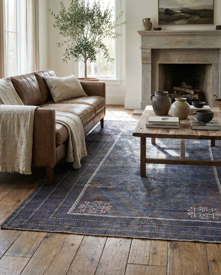 Detail image of 4' 2 x 7' 6 Hand Knotted Ultra Vintage Persian Wool Rug