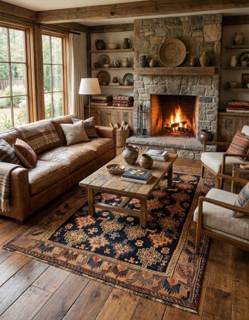 5' 1 x 7' 9 Gabbeh Wool Rug