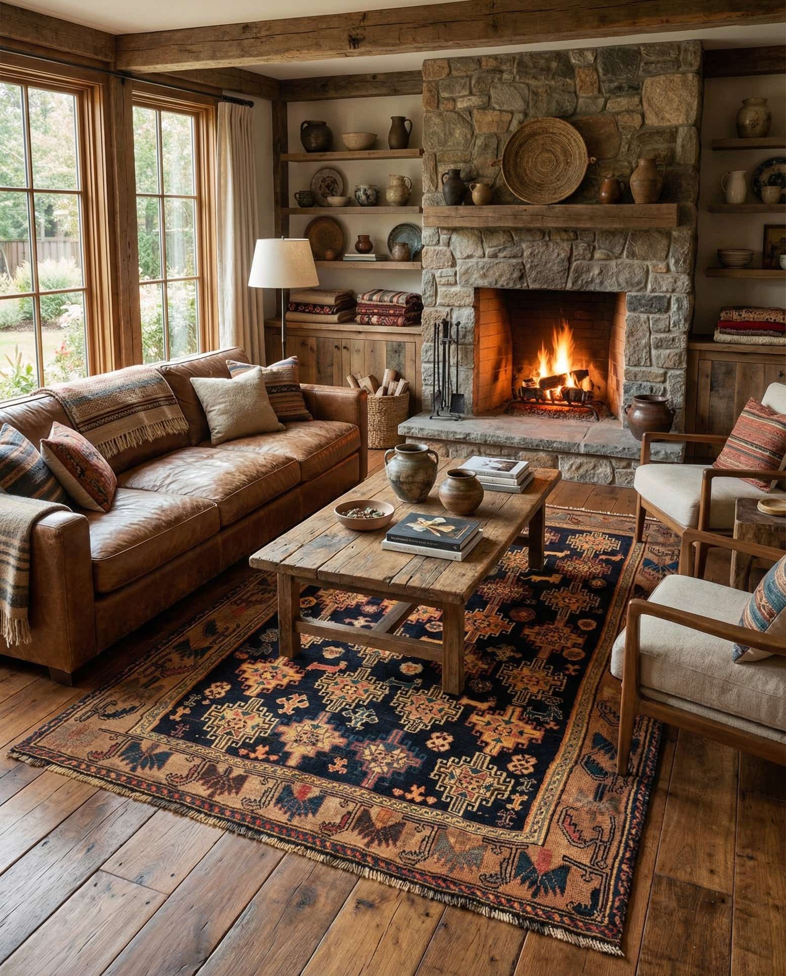 5' 1 x 7' 9 Gabbeh Wool Rug