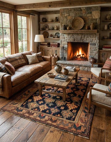 5' 1 x 7' 9 Gabbeh Wool Rug