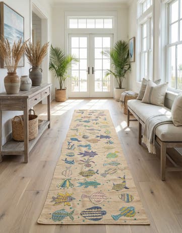 2' 2 x 9' 1 Hand Woven Kilim Suzani Wool Runner Rug