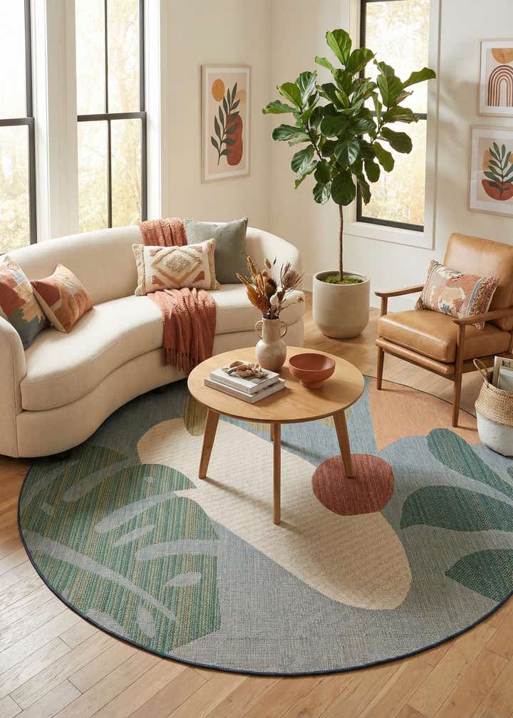 10' x 10' Easy-Clean Baja Indoor / Outdoor Round Rug
