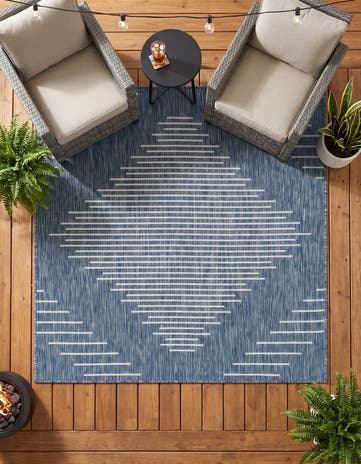 5' 3 x 5' 3 Easy-Clean Modern Indoor / Outdoor Square Rug