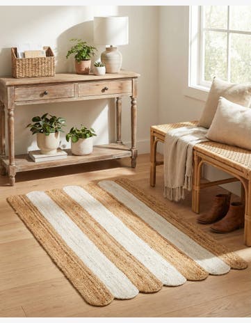 3' 1 x 5' 1 Handmade Scallop Braided Jute Rug