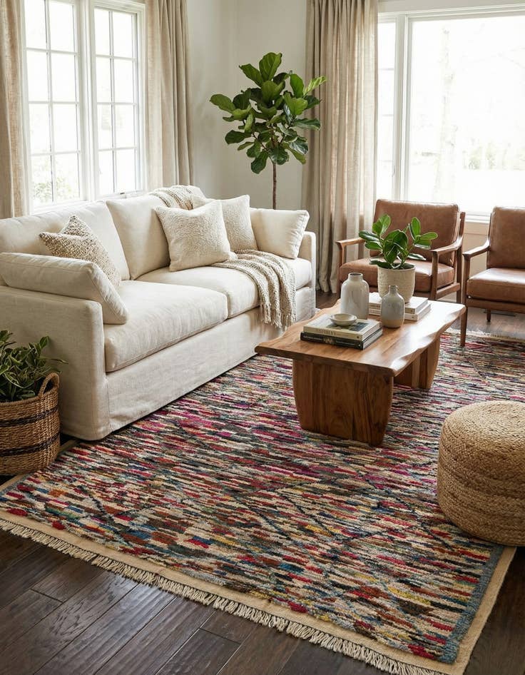 Detail image of  8' 3 x 10' 4  Hand Knotted Moroccan Wool Rug