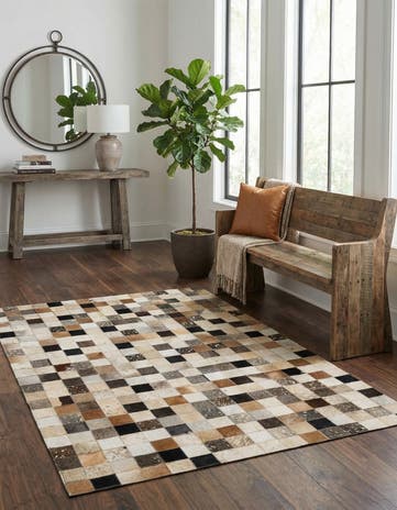 4' 1 x 6' 1 Cowhide - Patchwork Rug