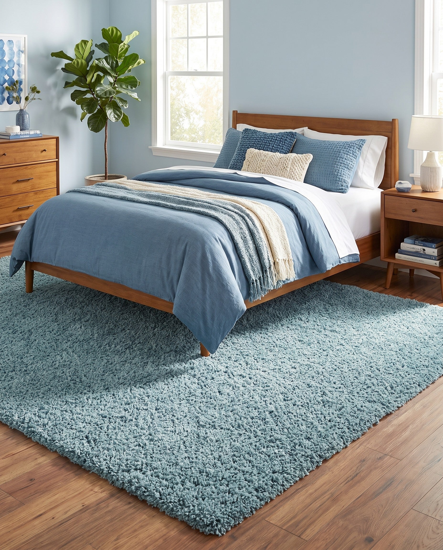 9' x 12' Solid Shag Rug