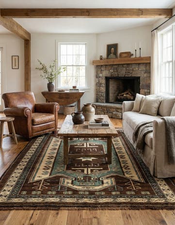 5' x 6' 9 Hand Knotted Kars Wool Rug