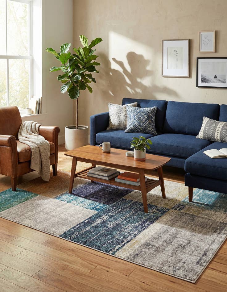 Detail image of 5' 3 x 8'  Washable Vivid Rug