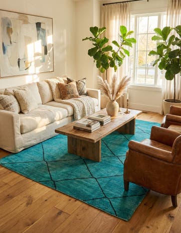 5' 6 x 8' 1 Hand Knotted Moroccan Wool Rug