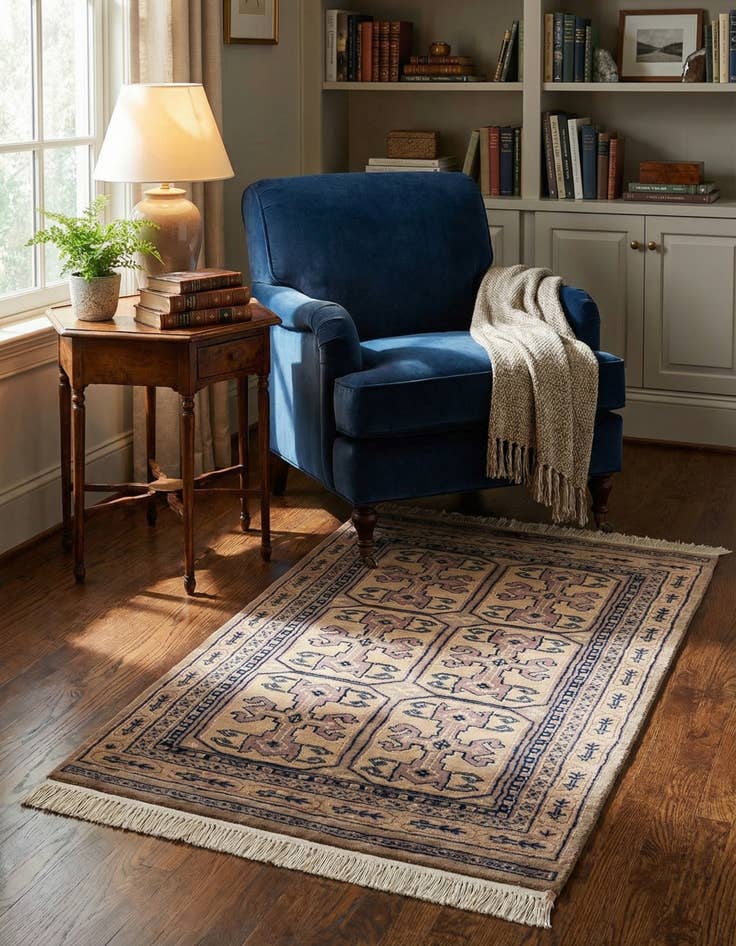 Detail image of 2' 6 x 4' 3  Hand Knotted Bokhara Rug