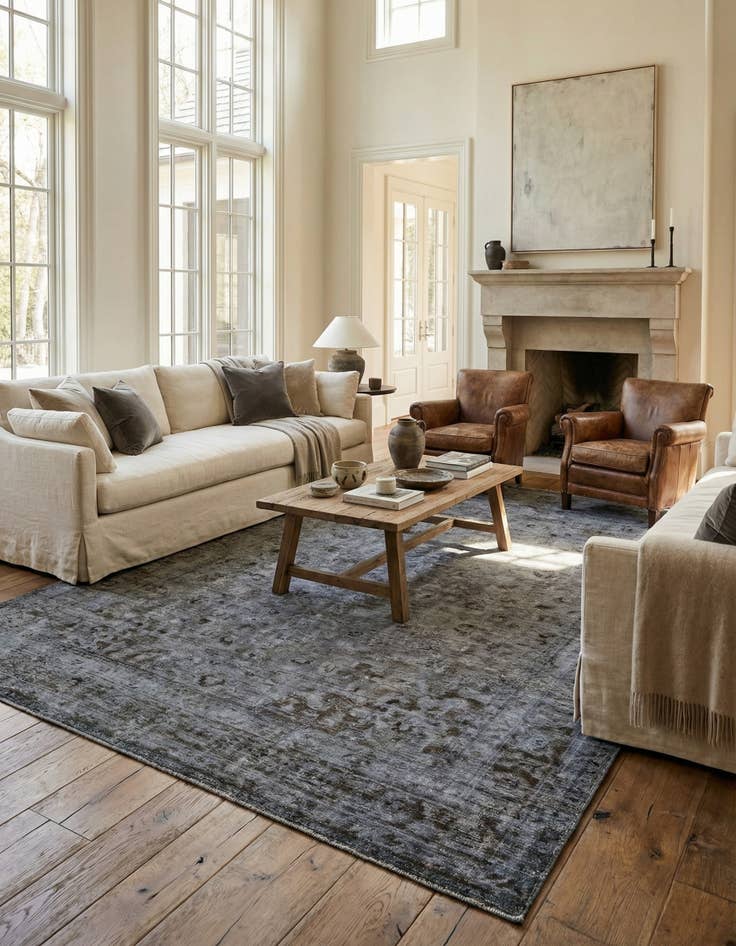 Detail image of 8' 2 x 11'  Hand Knotted Ultra Vintage Persian Wool Rug