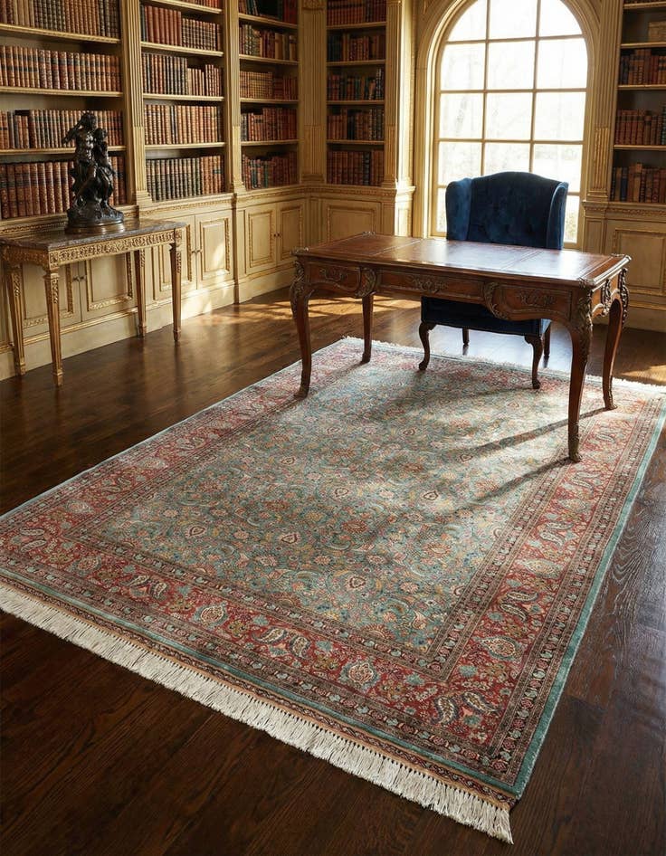 Detail image of 3' 10 x 5' 3  Hand Knotted Hereke Silk Rug