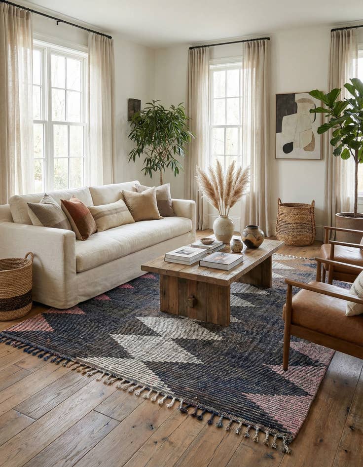 Detail image of 7' 8 x 10' 2  Hand Knotted Moroccan Wool Rug