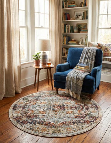 Ivory Isabella Round Rug