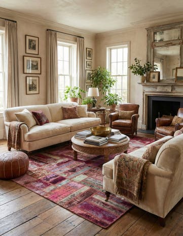 6' 3 x 7' 7 Hand Knotted Ultra Vintage Persian Wool Rug