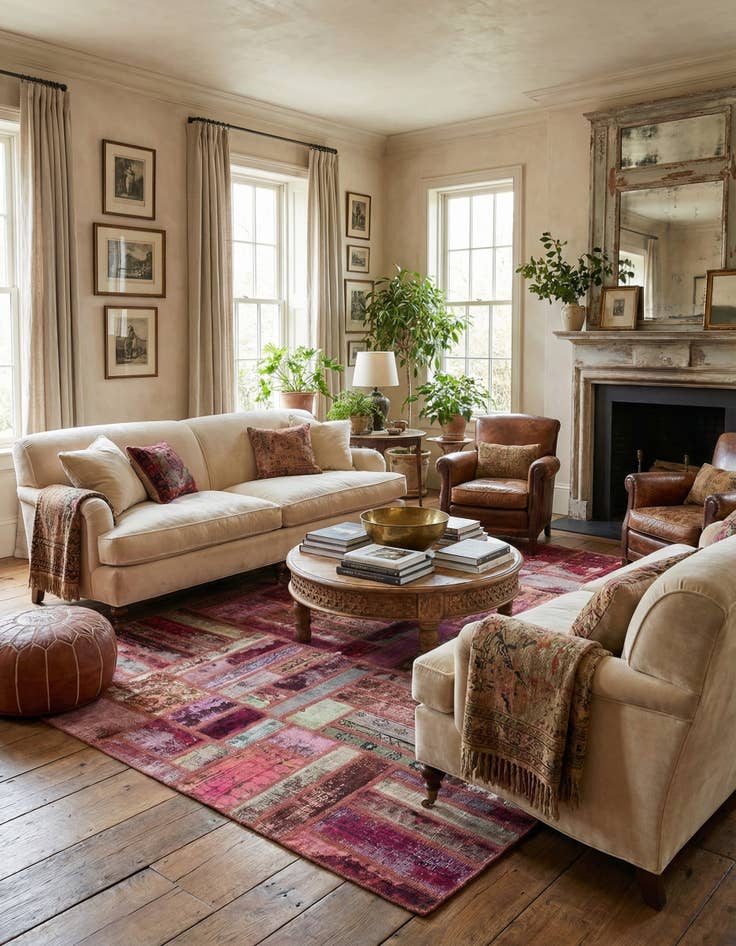 Detail image of 6' 3 x 7' 7  Hand Knotted Ultra Vintage Persian Wool Rug