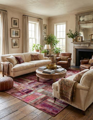 6' 3 x 7' 7 Hand Knotted Ultra Vintage Persian Wool Rug