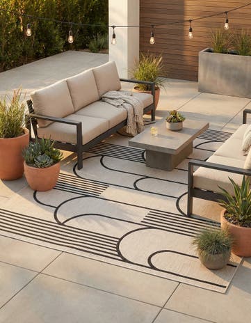 9' x 12' Easy-Clean Modern Indoor / Outdoor Rug