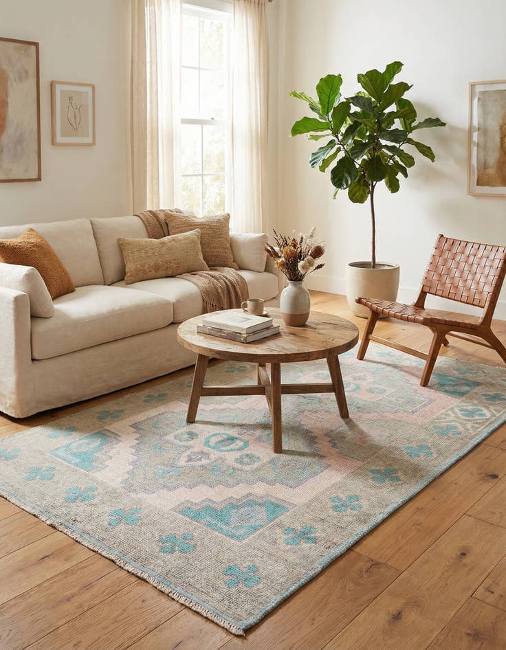 Detail image of 6' x 9' 5  Hand Knotted Moroccan Wool Rug