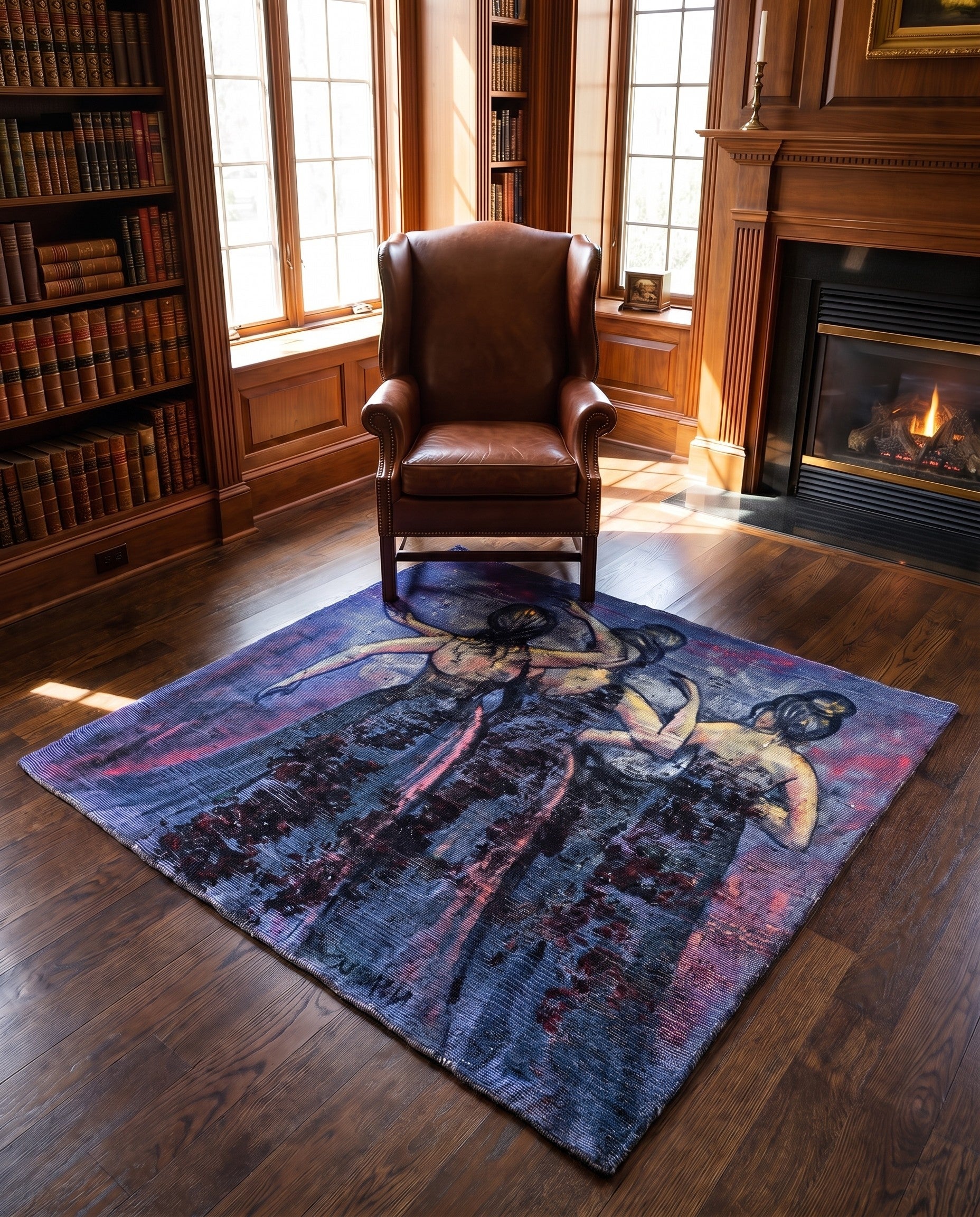 4' 2 x 4' 3 Hand Knotted Ultra Vintage Persian Wool Square Rug