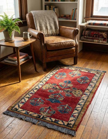 1' 11 x 3' 6 Hand Knotted Kazak Wool Rug