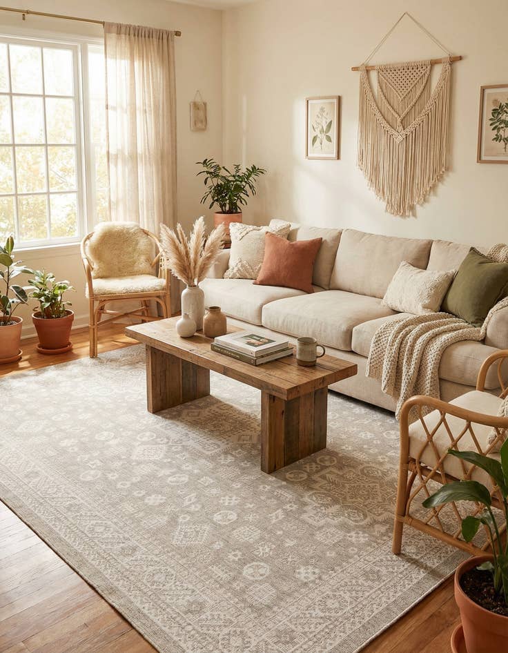 Detail image of 10' x 14'  Washable Aztec Indoor / Outdoor Rug