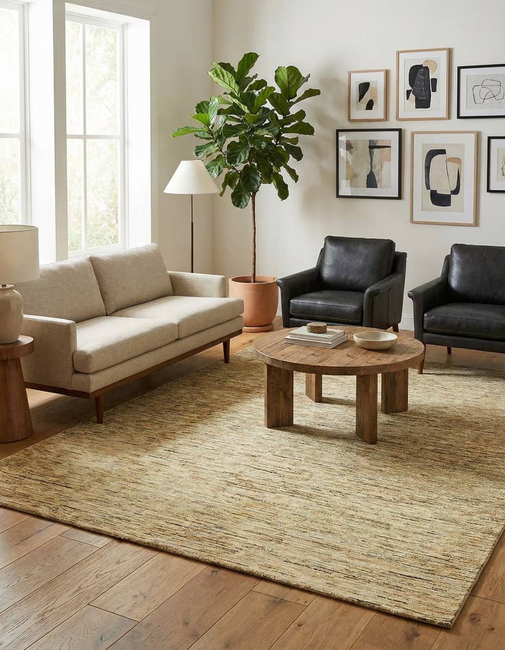 Detail image of 5' x 6' 6  Hand Knotted Modern Ziegler Oriental Rug