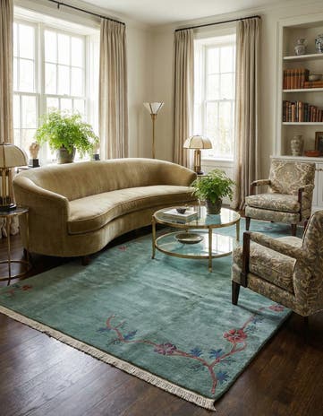 6' 8 x 9' 7 Hand Knotted Tibet Wool Rug