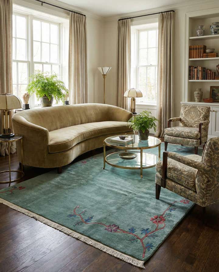 6' 8 x 9' 7 Hand Knotted Tibet Wool Rug