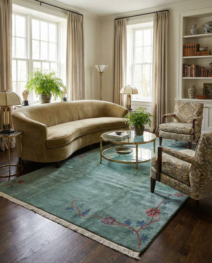 Detail image of 6' 8 x 9' 7 Hand Knotted Tibet Wool Rug