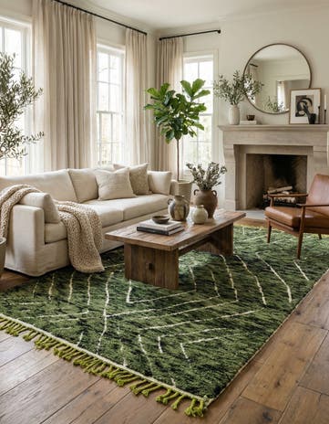 6' 9 x 10' 3 Hand Knotted Moroccan Wool Rug